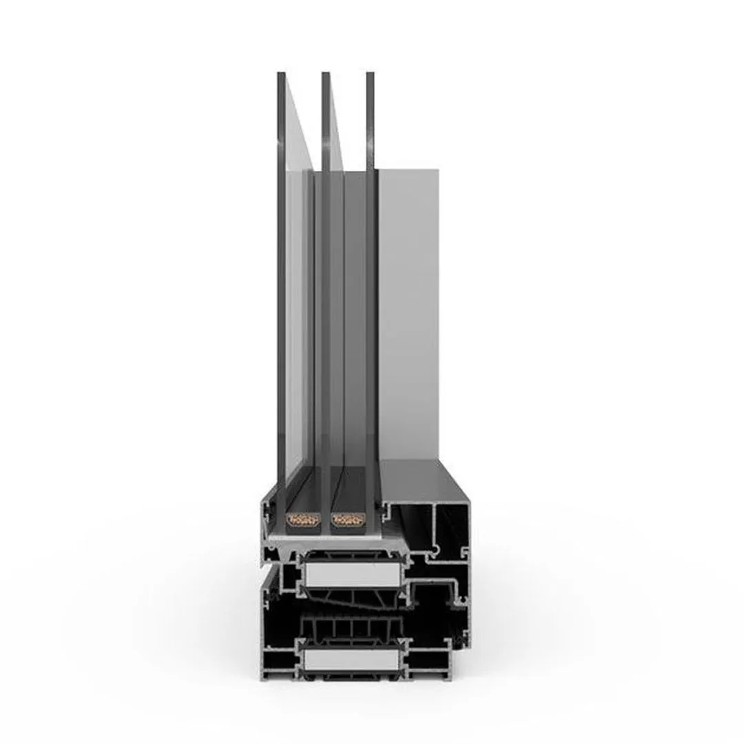 Sectiune profil aluminiu Decalu 88 pentru ferestre premium ARAD